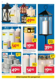Rusta reklamblad vecka 42 Sida 8: Värmeljus 50-pack €49,90, Ljuslyktor med LED-lampor €49,90
