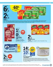 Catalogue E.Leclerc page 23: PANZANI Coquillettes €2,13, HEINZ LA SAUCE TOMATE CUISINÉE €1,37