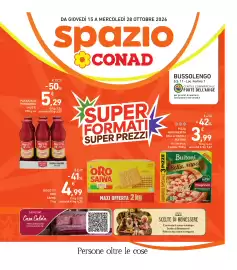 Volantino Spazio Conad Pagina 1: PASSATA DI POMODORO MUTTI €5,29, BISCOTTI ORO SAIWA €4,99