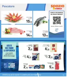 Volantino Spazio Conad Pagina 13: Filetto di persico africano fresco €14,90, Gamberi argentini interi €15,90
