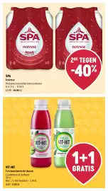 Delhaize folder week 42 Pagina 29: Spa intense €12,58, Vit-hit gevitamineerde drank €2,05
