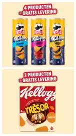 Delhaize folder week 42 Pagina 3: 4 PRODUCTEN EGRATIS LEVERING PRINGLES PRINGLES PRINGLES NACHOS NACHOS NACHOS ORIGINAL