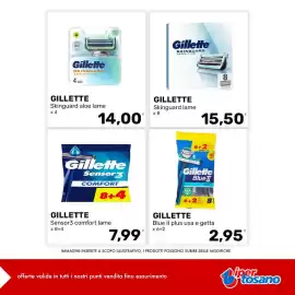 Volantino Iper Tosano settimana 42 Pagina 3: Gillette Blue II plus usa e getta €2,95, Gillette Sensor3 comfort lame €7,99