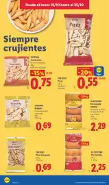 Catálogo Lidl semana 43 Página 18: La Cestera pan tostado €2,25, Tastino Regañás €0,69