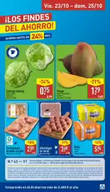 Folleto ALDI semana 43 Página 28: Lechuga iceberg €0,75, Albóndigas de cerdo €3,69