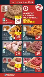 Folleto ALDI semana 43 Página 6: Chuletas de pavo adobadas al ajillo €3,91, Jamoncitos de pollo €2,62