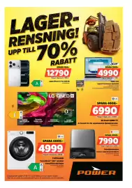 Power reklamblad vecka 42 Sida 1: LG 4K Smart QNED TV €6.990,00, Lg tvättmaskin €4.999,00
