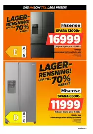 Power reklamblad vecka 42 Sida 33: Hisense side by side €11.999,00, Hisense kyl/frys €16.999,00
