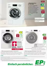 EP Prospekt Seite 3: Miele Waschtrockner WTI 360 WPM €1.999,00, Miele Wärmepumpentrockner TWC 640 WP €999,00