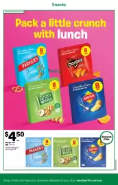 Woolworths catalogue week 42 Page 35: Parker's Baked Pretzel Minis €4,50, Smith's Original €16,20