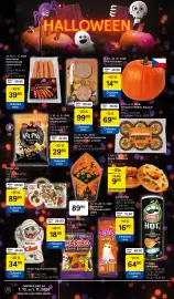 Tesco leták týden 42 Strana 10: Maso West halloweeneské sýrové párky €39,90, Donut Halloween €9,90