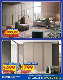 Volantino Gipsi Pagina 8: Camera completa noce america €999,00, Armadio 2 ante €499,00