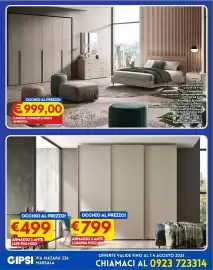 Volantino Gipsi Pagina 8: Camera completa noce america €999,00, Armadio 2 ante €499,00