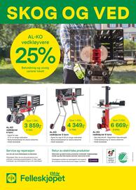 Felleskjøpet kundeavis Side 12: AL-KO vedkløyver 5 tonn €4.349,00, Al-ko vedkløyver 4 tonn €3.859,00