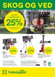 Felleskjøpet kundeavis Side 12: AL-KO vedkløyver 5 tonn €4.349,00, Al-ko vedkløyver 4 tonn €3.859,00