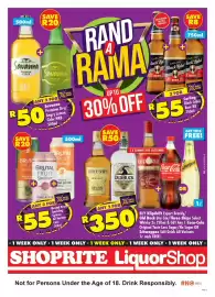 Shoprite Liquor catalogue week 42 Page 1: Klipdrift Export Brandy/Old Buck Dry Gin/Three Ships Select Whisky €350,00