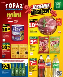 Topaz Express gazetka tydzień 42 Strona 1: Napój Coca-Cola/Fanta/Sprite 2 L €7,99, Piwo Lech Premium €4,49