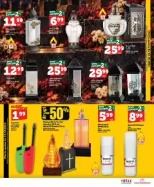 Topaz Express gazetka tydzień 42 Strona 25: Płomień LED XL / świeczka LED / wkład LED Memorial, Wkład Ognik Bispol €5,99
