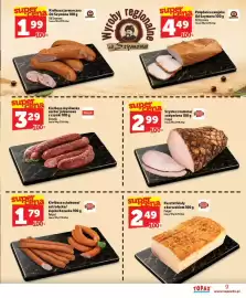 Topaz Express gazetka tydzień 42 Strona 9: Szynka z komina / zady miona Pekpol €2,99, Kiełbasa Schabowa Pekpol €1,79