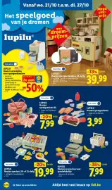 Lidl folder week 43 Pagina 22: Houten speelset €19,99, Houten accessoires voor speelwinkeltje €7,99