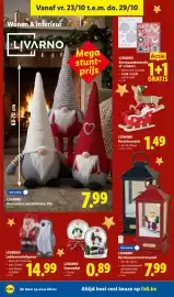 Lidl folder week 43 Pagina 30: Kerstlantaarn met muziek €7,99, Livarino sneeuwbol €0,89