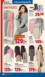 Lidl reklamblad vecka 43 Sida 22: Esmara Plyschpyjamas, set €129,00, Esmara stickad klänning €149,00
