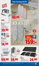 Lidl reklamblad vecka 43 Sida 26: W5 skomatta €24,90, W5 Galgar €39,90