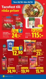 Lidl reklamblad vecka 43 Sida 27: Matriket Gräddfil €12,90, Santa Maria nacho chips, tortilla strips €22,50