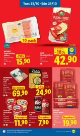Lidl reklamblad vecka 43 Sida 28: Dr Pepper Läsk €7,90, Falbygdens tre goda ostar €69,90