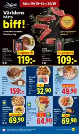 Lidl reklamblad vecka 43 Sida 3: Proud Farmer Lammfiol €159,00, Butcher's skink-grytbitar €32,90
