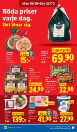 Lidl reklamblad vecka 43 Sida 6: Felix små delikatessbullar €32,90, Liba bröd tunnbröd original grovt €15,00
