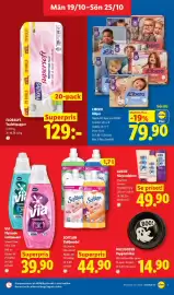 Lidl reklamblad vecka 43 Sida 9: Floralys toalettpapper €129,00, Softlan sköljmedel €44,90