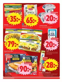 ICA Nära reklamblad vecka 42 Sida 6: Findus Fish & Crisp €90,00, Arla Crème Fraiche €20,00