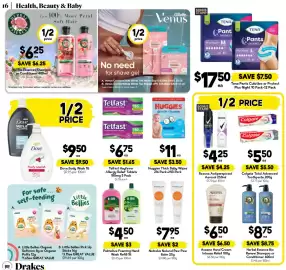 Drakes catalogue week 42 Page 17: Dove Body Wash €9,50, Huggies Thick Baby Wipes €11,00