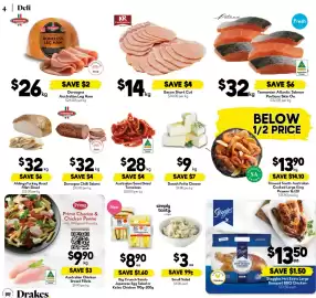 Drakes catalogue week 42 Page 4: Dorsogna Australian Leg Ham €26,00, Petuna Tasmanian Atlantic Salmon Portions Skin On €32,00