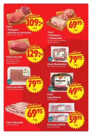 Nya Pulsen reklamblad vecka 42 Sida 3: Scan färsk ungnötlever €49,95, Märgpipa Nötstek av fransyska €109,00