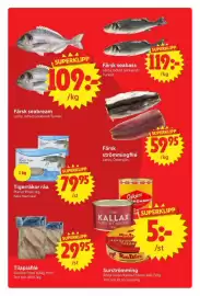 Nya Pulsen reklamblad vecka 42 Sida 5: Surströmming Röda Ulven/Kallax/Oskars €5,00, Färsk strömmingfilé €59,95