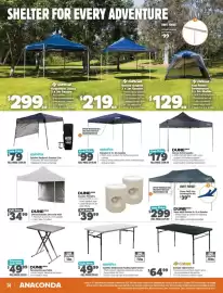 Anaconda catalogue Page 14: Spinifex Standard II 3 x 3m Gazebo €99,00, Dune4WD Deluxe Gazebo 3m Solid Wall €34,99