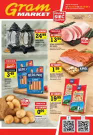Gram Market gazetka tydzień 42 Strona 1: Znicz Róża Laur S-3147 €24,99, Boczek wędzony parzony Karol €1,99