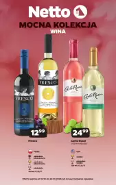 Netto gazetka | Alkohole Strona 1: Wino białe Carlo Rossi Moscato €24,99, Wino czerwone Fresco półsłodkie €12,99
