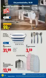 Lidl gazetka tydzień 43 Strona 14: W5 Szczotki do czyszczenia €3,59, Miska na pranie, 37 L €31,99