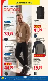 Lidl gazetka tydzień 43 Strona 40: Esmara men Kamizelka męska dwustronna €41,99, ESMARA MEN Sweter męski z bawełny €39,99