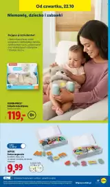 Lidl gazetka tydzień 43 Strona 47: Fisher-Price Zabawka interaktywna €119,00, Zestaw magnesów Lupilu €9,99