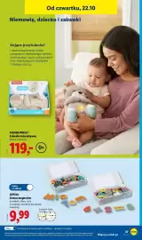 Lidl gazetka tydzień 43 Strona 47: Fisher-Price Zabawka interaktywna €119,00, Zestaw magnesów Lupilu €9,99
