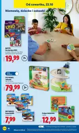Lidl gazetka tydzień 43 Strona 48: Grająca książeczka €12,99, MATTEL Gra karciana UNO €19,99