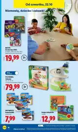 Lidl gazetka tydzień 43 Strona 48: Grająca książeczka €12,99, MATTEL Gra karciana UNO €19,99
