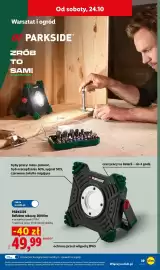 Lidl gazetka tydzień 43 Strona 49: Reflektor roboczy PARKSIDE €49,99