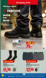 Lidl gazetka tydzień 43 Strona 50: Bokserki męskie z bawełną €17,98, Skarpetki termiczne PARKSIDE €11,98