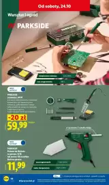 Lidl gazetka tydzień 43 Strona 54: PARKSIDE Pistolet do klejenia na gorąco €11,99, Lutownica, 60 W €59,99