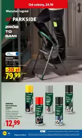 Lidl gazetka tydzień 43 Strona 56: PARKSIDE Skladana drabinka €79,99, PARKSIDE Smar techniczny w sprayu €12,99